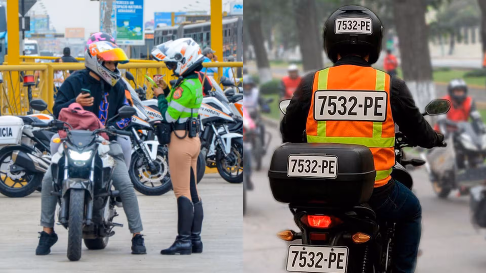 Motociclistas deben usar casco certificado y chalecos con placa desde este jueves 22 de mayo