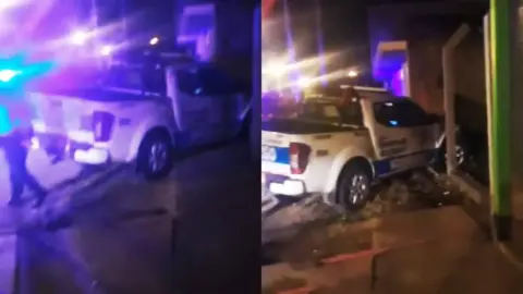 Ica: camioneta de Serenazgo de La Tinguiña se empotra contra una vivienda